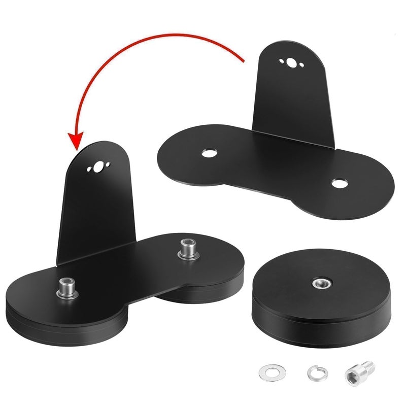AKD Part Magnetic Base Light Bar Mounting Brackets, AKD Part 2PCS Powerful LED Light Magnetic Sucker Holder Universal Side-Mounted Brackets Kit for Straight Curved Light Bar on Hood Roof - Image 5